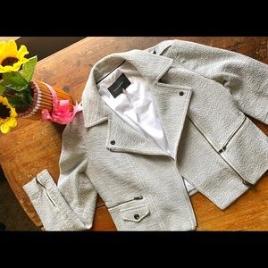 Banana Republic Tweed Moto Blazer Size 6P Womens